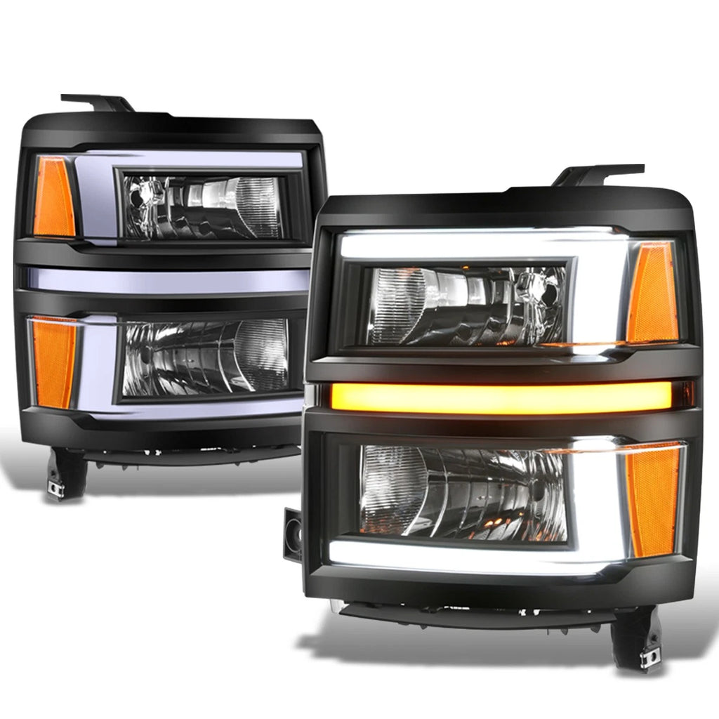 L-Shape LED DRL Sequential Turn Headlights for Silverado 1500 (2014–2015)