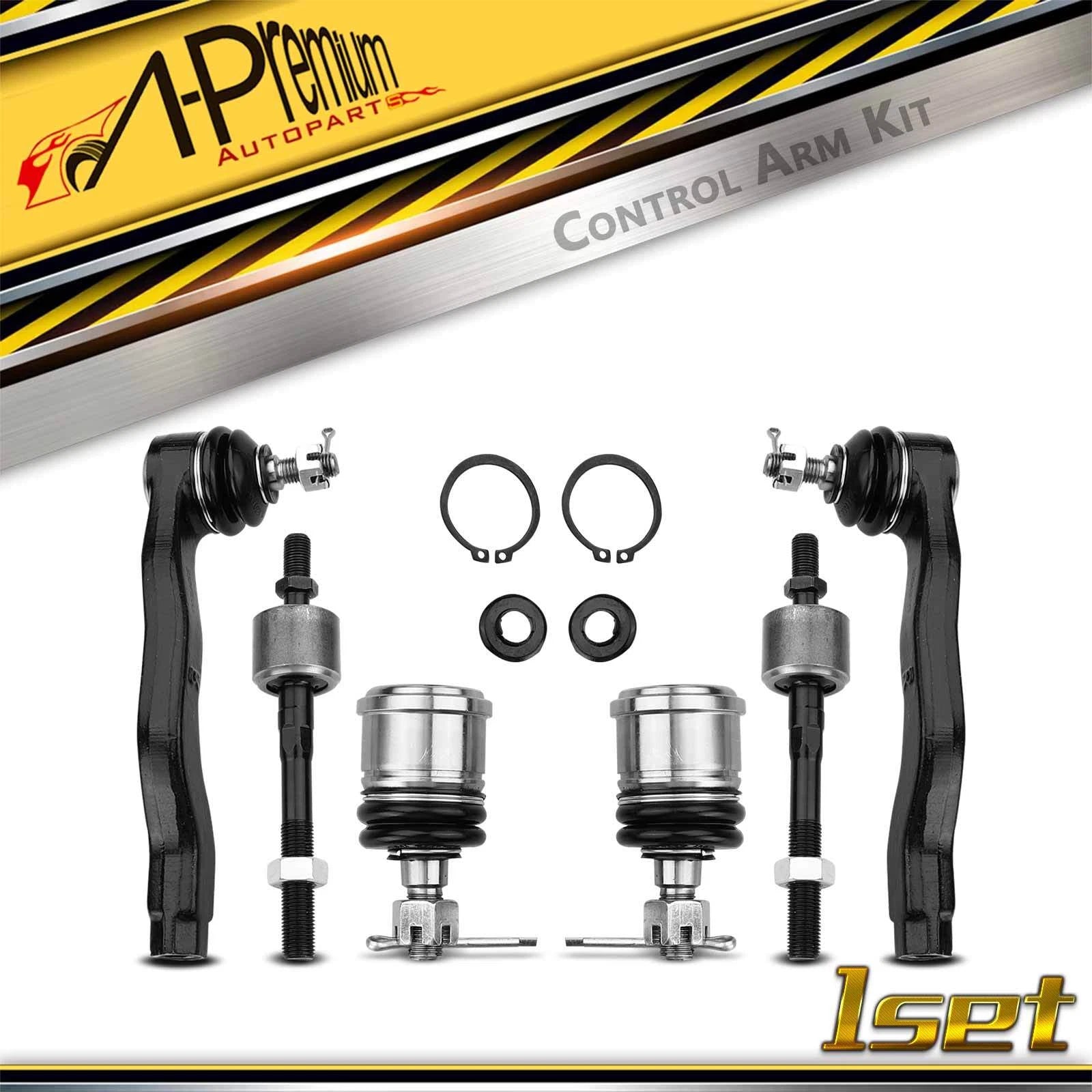 6x Inner & Outer Tie Rod End Ball Joint for Honda Civic CRX (1988–1991)