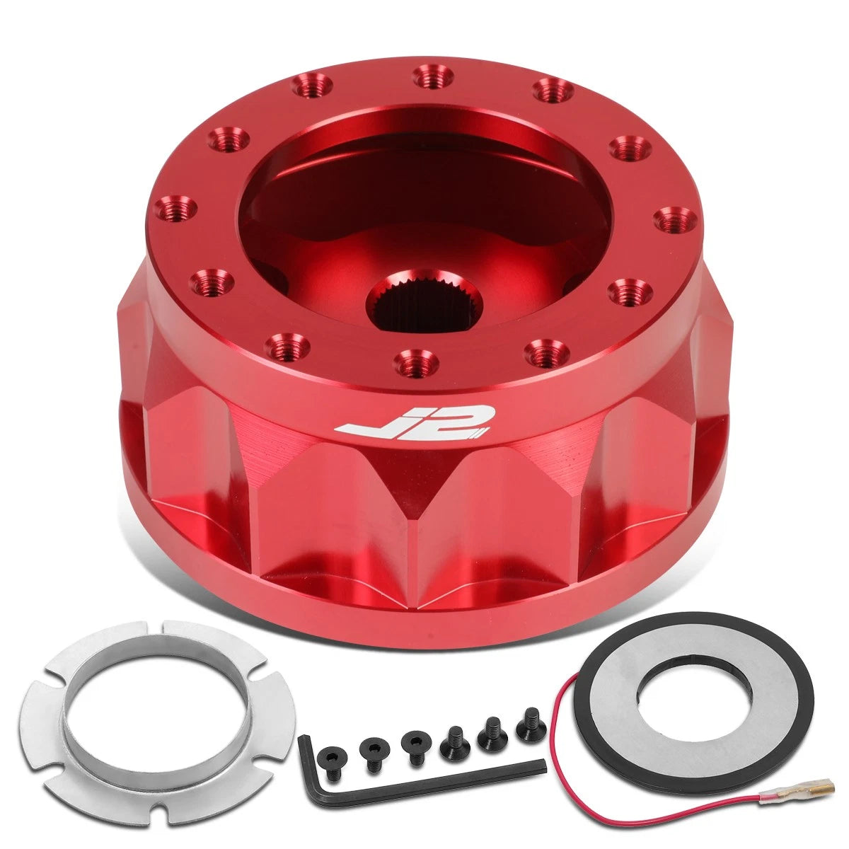 J2 2" 6-Bolt Aluminum Steering Wheel Hub Adapter for Mitsubishi (1983–2007)