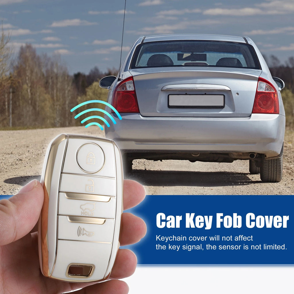 TPU Key Fob Case Cover for Kia Forte (2010–2019) - 4 Button, White