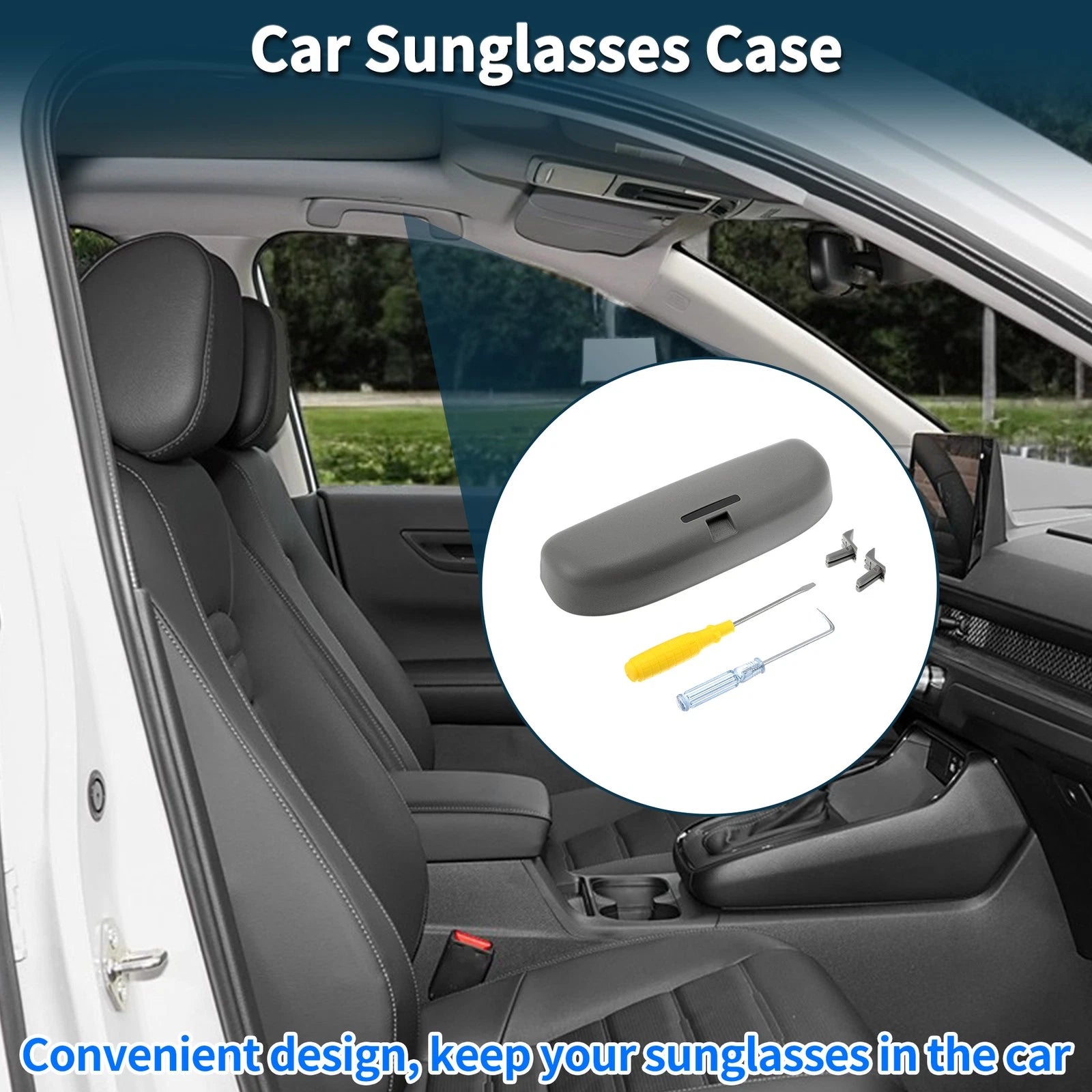 Sunglasses Case for Honda Accord (2018–2023) Eyeglasses Holder ABS Dark Grey