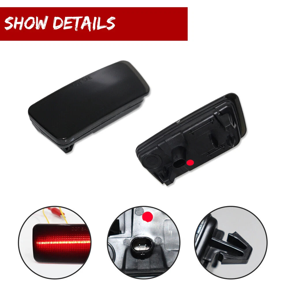 2X Smoked Red LED Rear Bumper Side Marker Lights for Ford Bronco Sport (2021–2023)