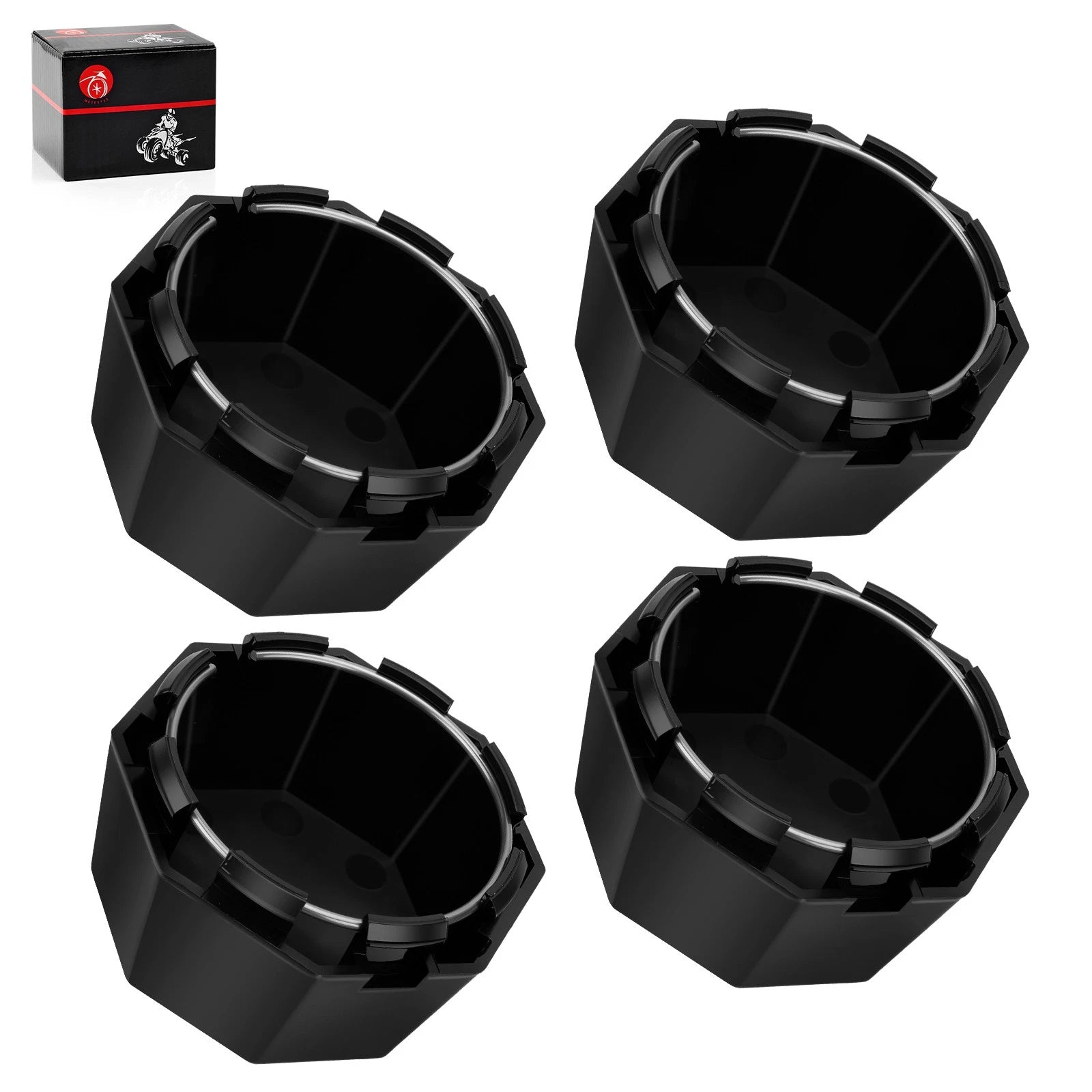 Set of 4 Black Center Wheel Hub Caps for Polaris Sportsman 570 X2 (2020–2023)