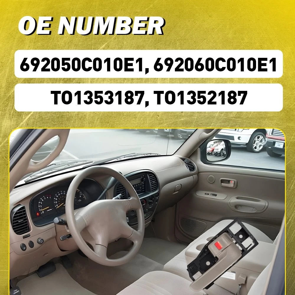 2X Beige Interior Door Handle & Bezel for Toyota Tundra (2000–2006)