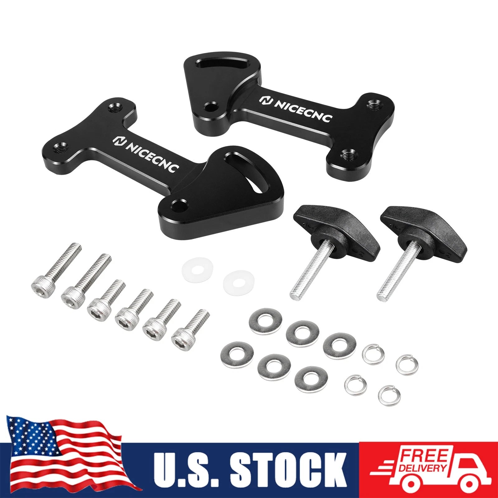 Set of 2 Adjustable Windshield Bracket Risers for Kawasaki KLR650 (2022–2025)
