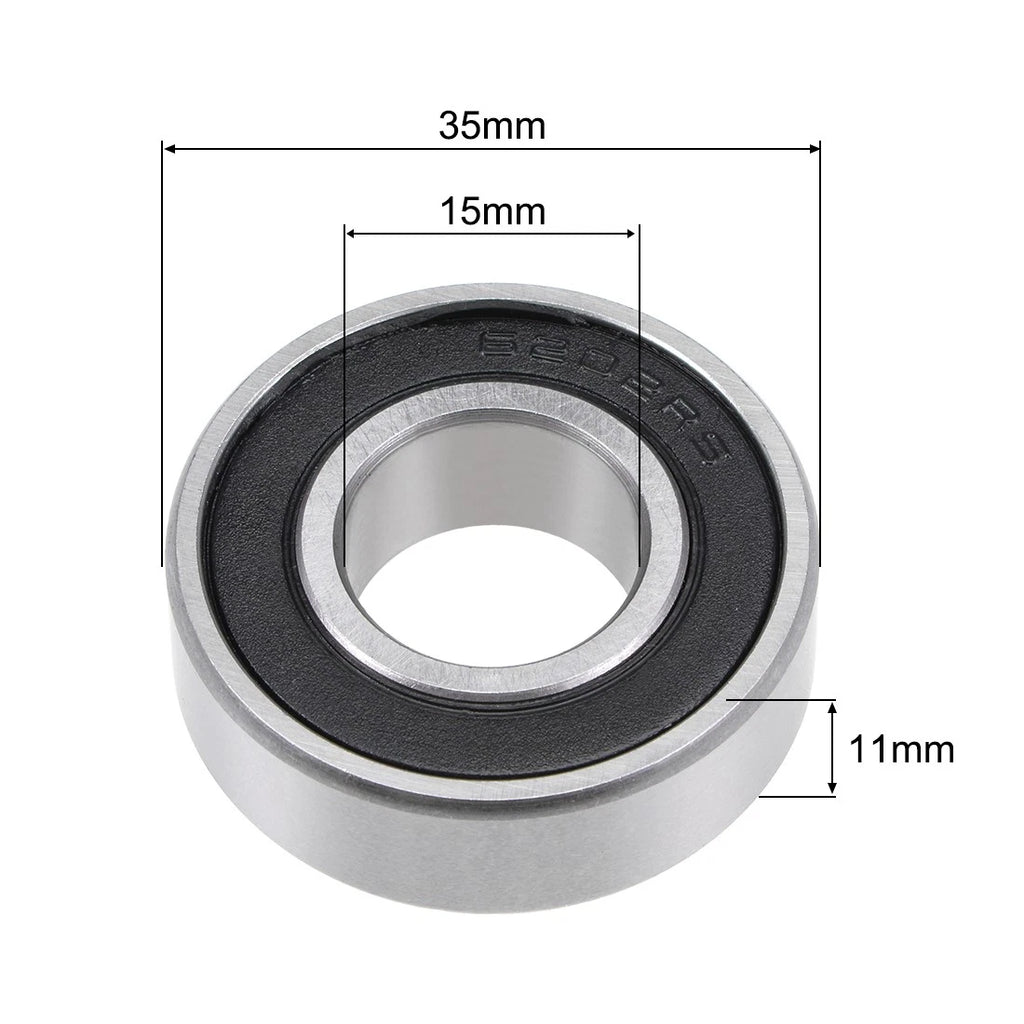 Set of 2 6202-2RS Ball Bearings for Various Models (15x35x11mm)