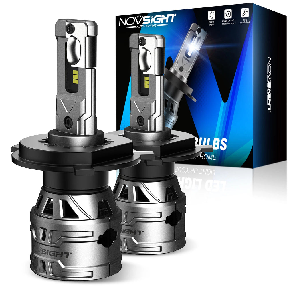 2X NOVSIGHT 9003 H4 LED Headlight Bulbs 13000LM 6500K for Vehicles