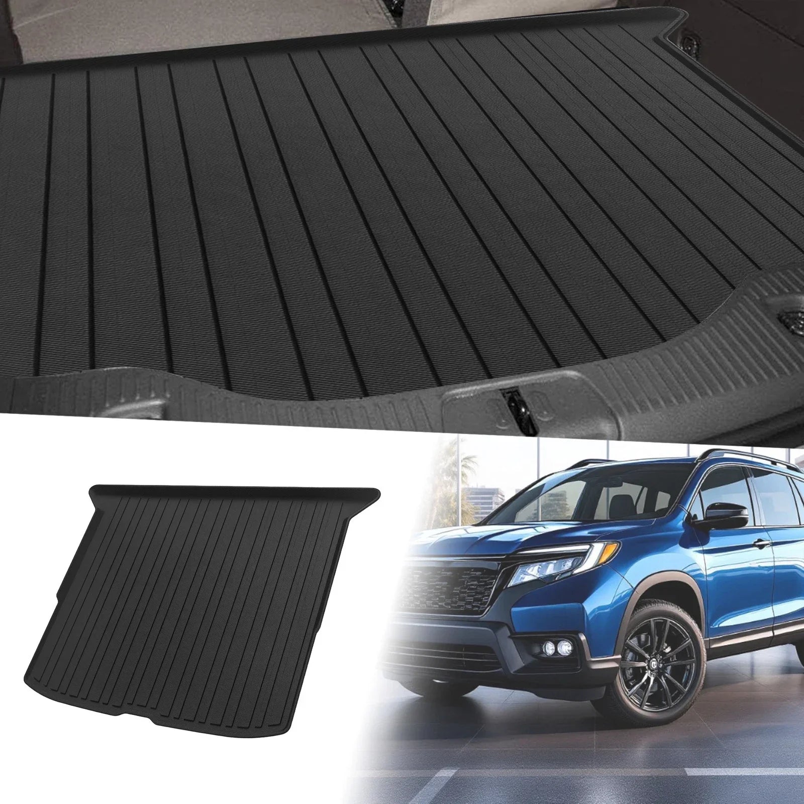 Flat Face Cargo Liner Rear Trunk Mat for Honda Passport (2019-2022) 1 x TPE