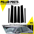 6X Gloss Black Door Pillar Post Cover Trim for Infiniti G35 G37 (2002–2013)