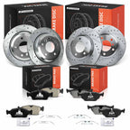Set of 4 Drilled Brake Rotors & Ceramic Pads for BMW 325xi (2001–2005)