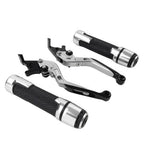 Silver Extendable Brake Clutch Levers & Handlebar Grips for Suzuki GSXR150
