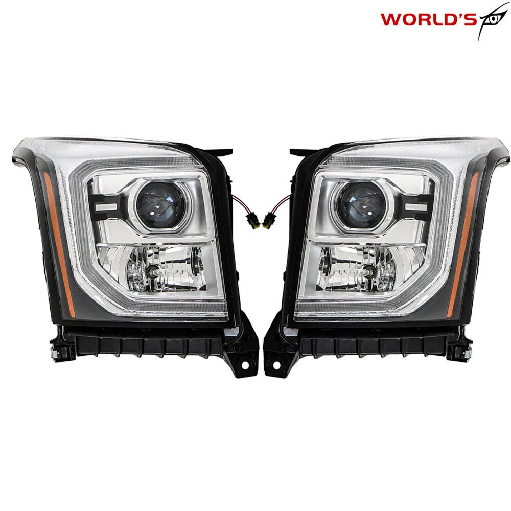 Set of 2 HID LED DRL Projector Headlights for GMC Yukon XL (2015–2020)