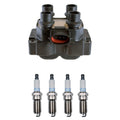 Denso Ignition Coil & 4 Platinum Spark Plugs for Ford Contour Escort (1995–2000)