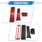 3 Pcs Gas Accelerator Brake Foot Rest Pedal for Ford Explorer (2020–2023) Red
