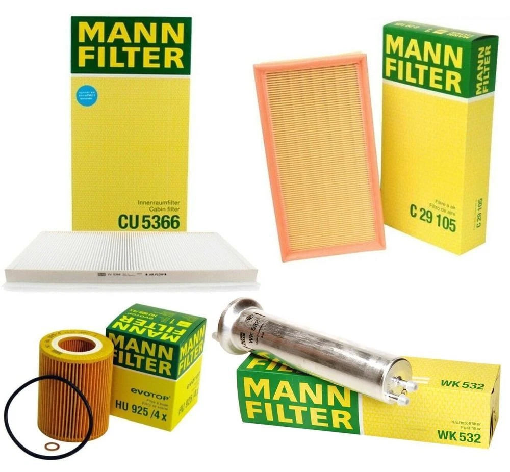Set of 4 Mann Oil Air Paper Cabin Fuel Filters for BMW E53 X5 (2001–2002)