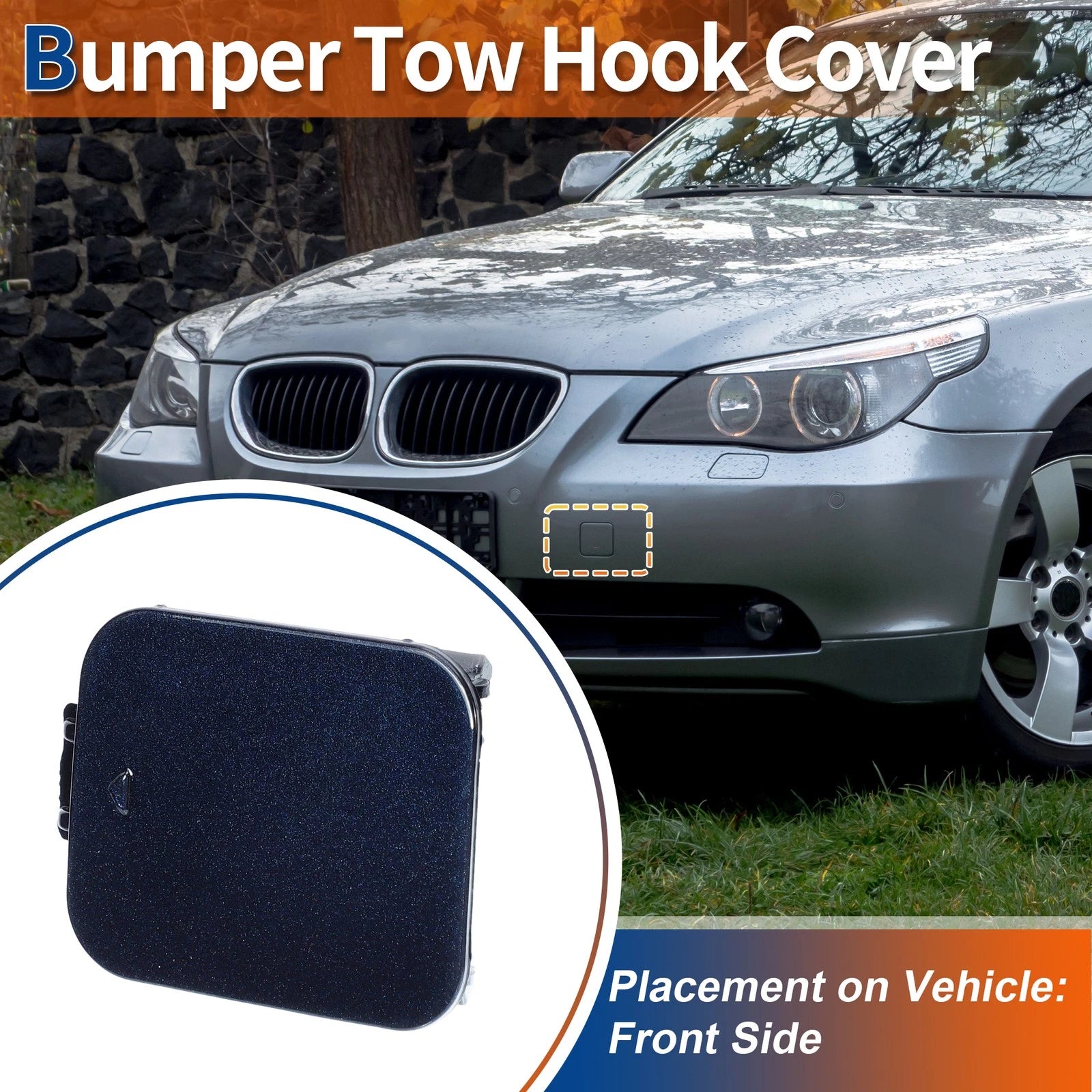 Tow Hook Cover for BMW 528i 535i 550i (2011–2016) No. 51117184708 Dark Blue