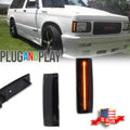2X Smoked Amber LED Side Marker Lights for Chevy S10 GMC Jimmy (1994–2004)
