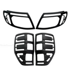 Matte Black Headlight Taillight Lamp Covers for Ford Ranger PX T6 (2011-2015)