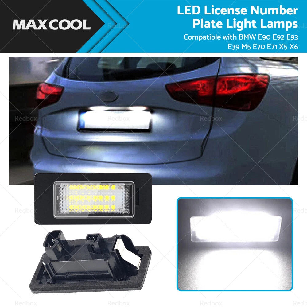 2X LED License Plate Light Lamps for BMW E90 E92 E93 E39 M5 E70