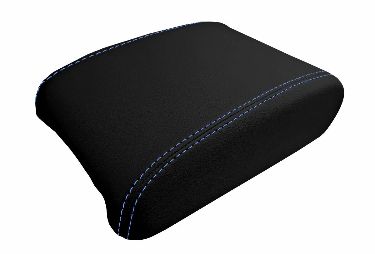 Leather Console Lid Armrest Cover for Land Rover Evoque (2012–2017) Blue Stitch