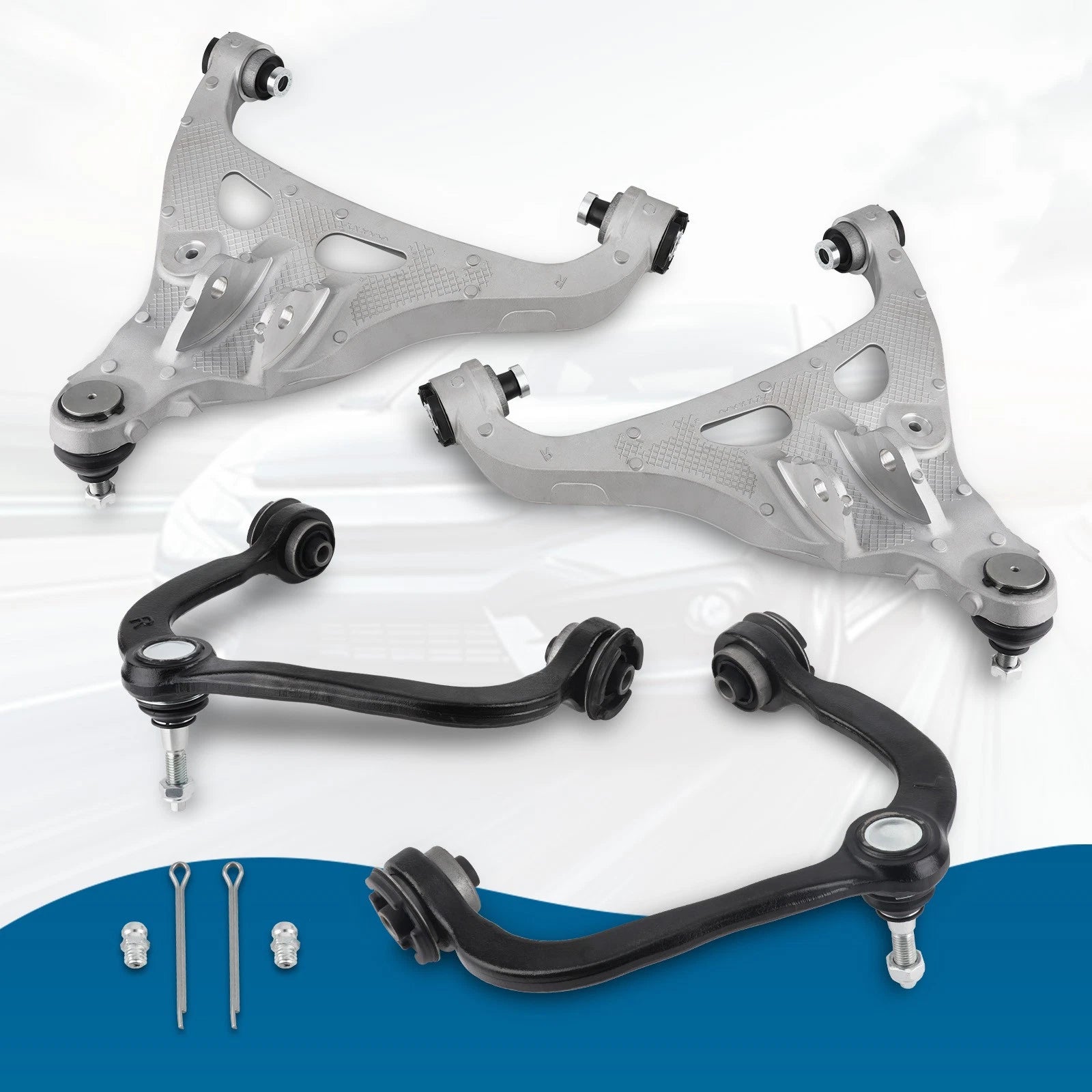 Set of 2 Front Upper & Lower Control Arms for Ford F-150 (2004–2008)