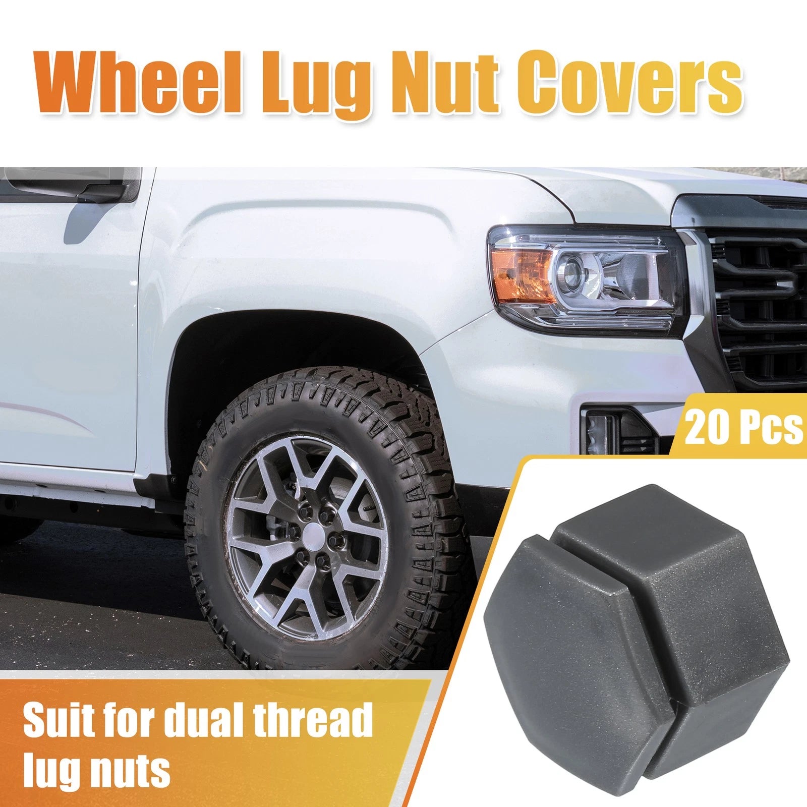 20 Pcs 22mm Wheel Lug Nut Cover for Land Rover Range Rover Sport (2006–2013) Gray