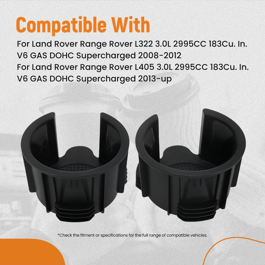 2X Black Cup Holder Insert for Land Rover Range Rover L405 (2013-Present)