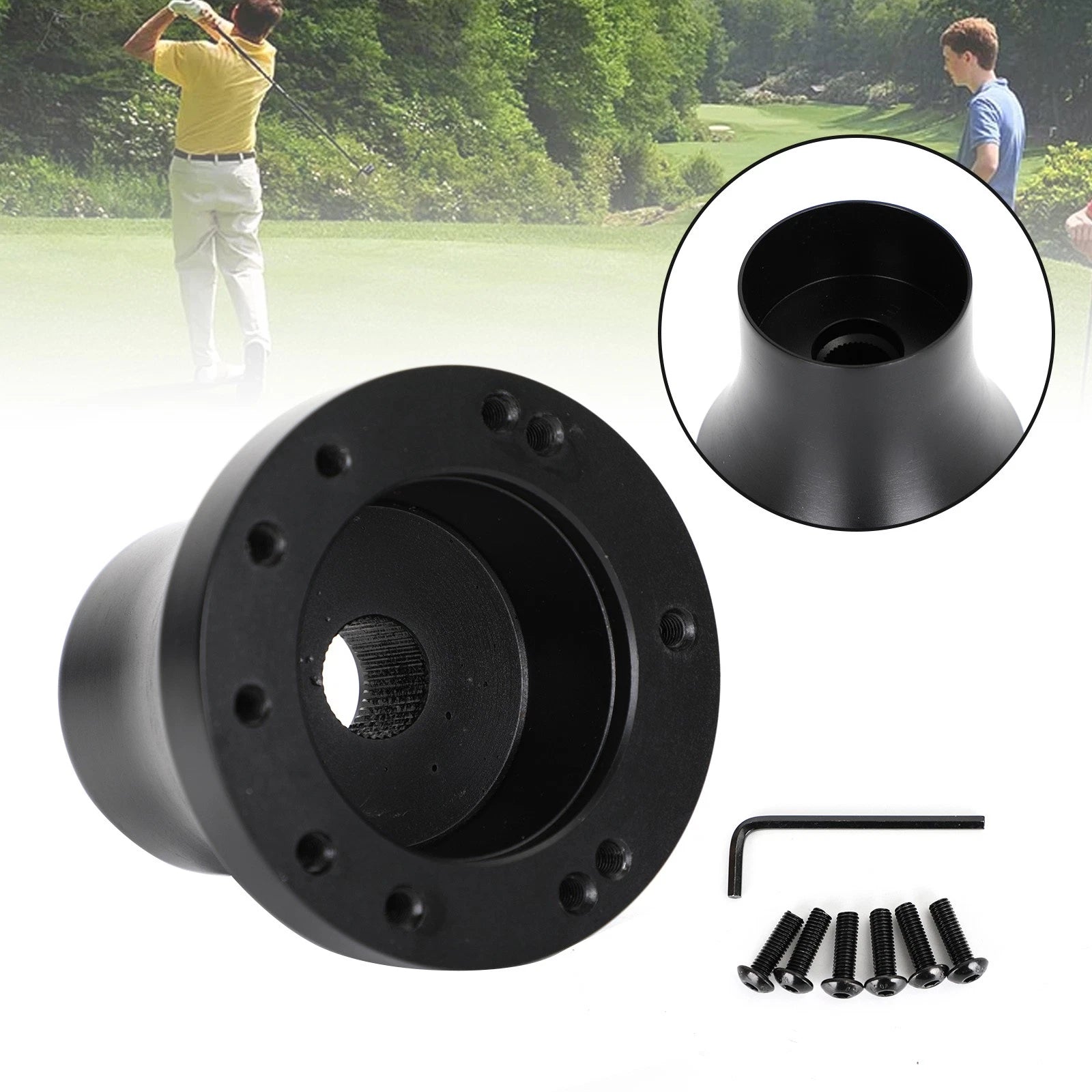 Steering Wheel Adapter Hub for EZGO TXT & RXV (2008–2023) Black