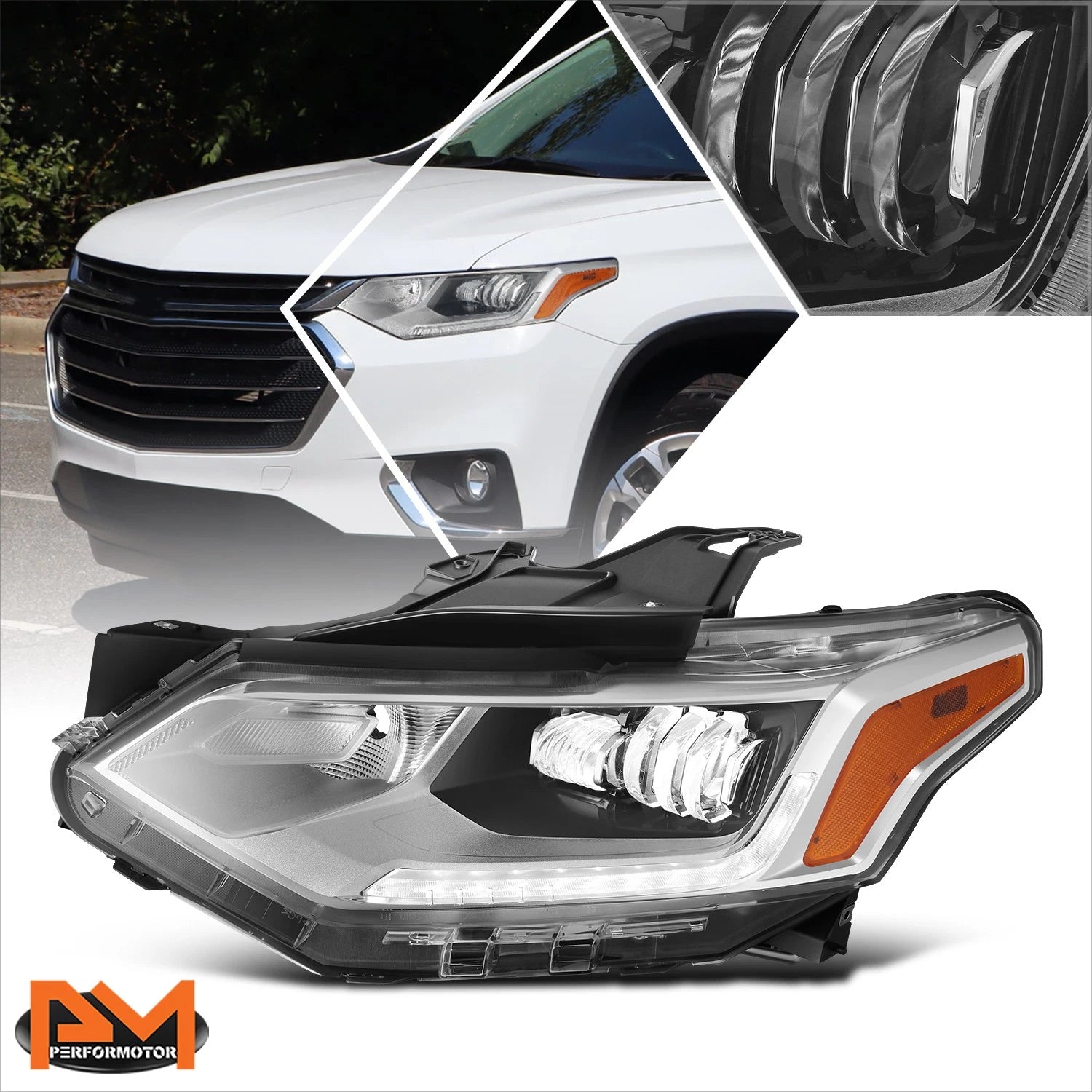 Chrome Amber Headlight for Chevrolet Equinox (2018–2021)