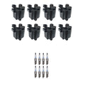 Set of 8 Ignition Coils & Denso Platinum Spark Plugs for H2 Sierra 1500 (2001–2006)