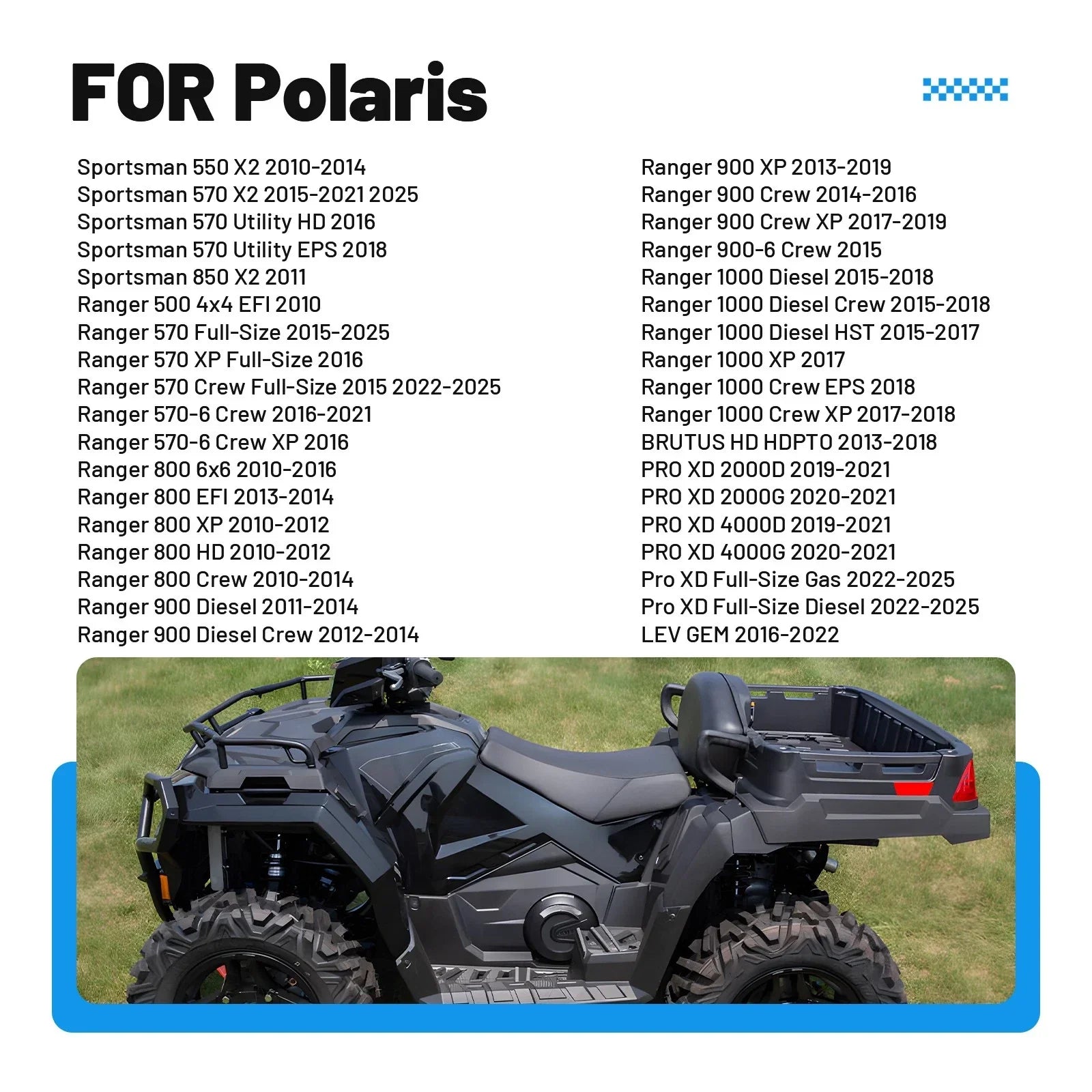 2x Tailgate Slam Latch for Polaris Pro XD Full-Size Gas Diesel (2022–2025)