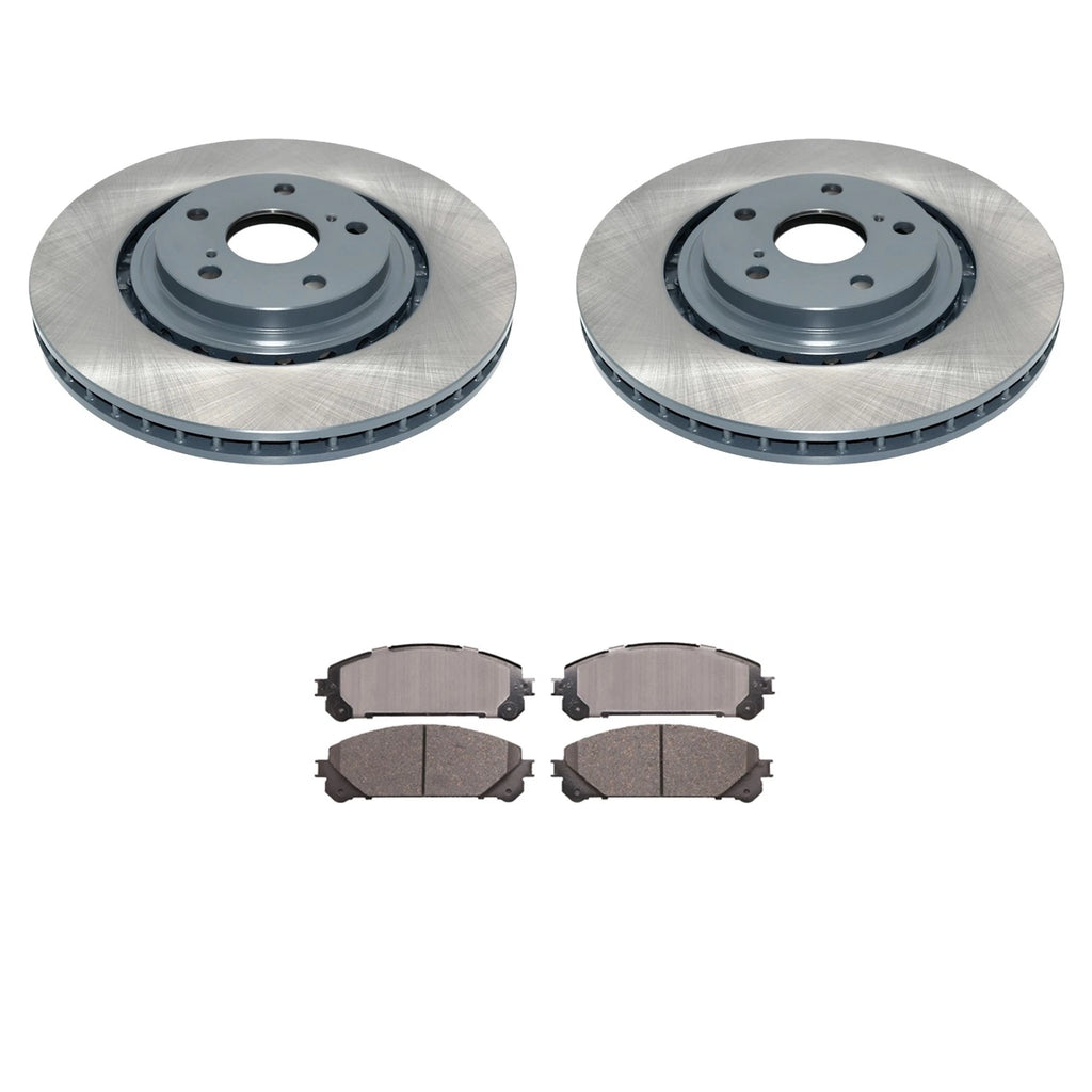 DuraGo Front Rotors & Advics Ceramic Disc Brake Pads Kit for Highlander Sienna (2014–2020)