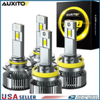Set of 4 LED Headlight Bulbs for H11 9005 (Cool White, High Low Beam)