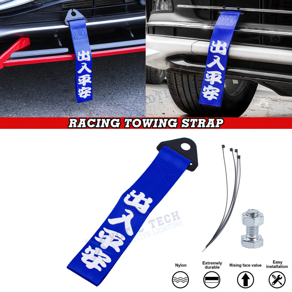 Racing Tow Hook Strap for Car Front Bumper (Sport Blue) (2018–2025)