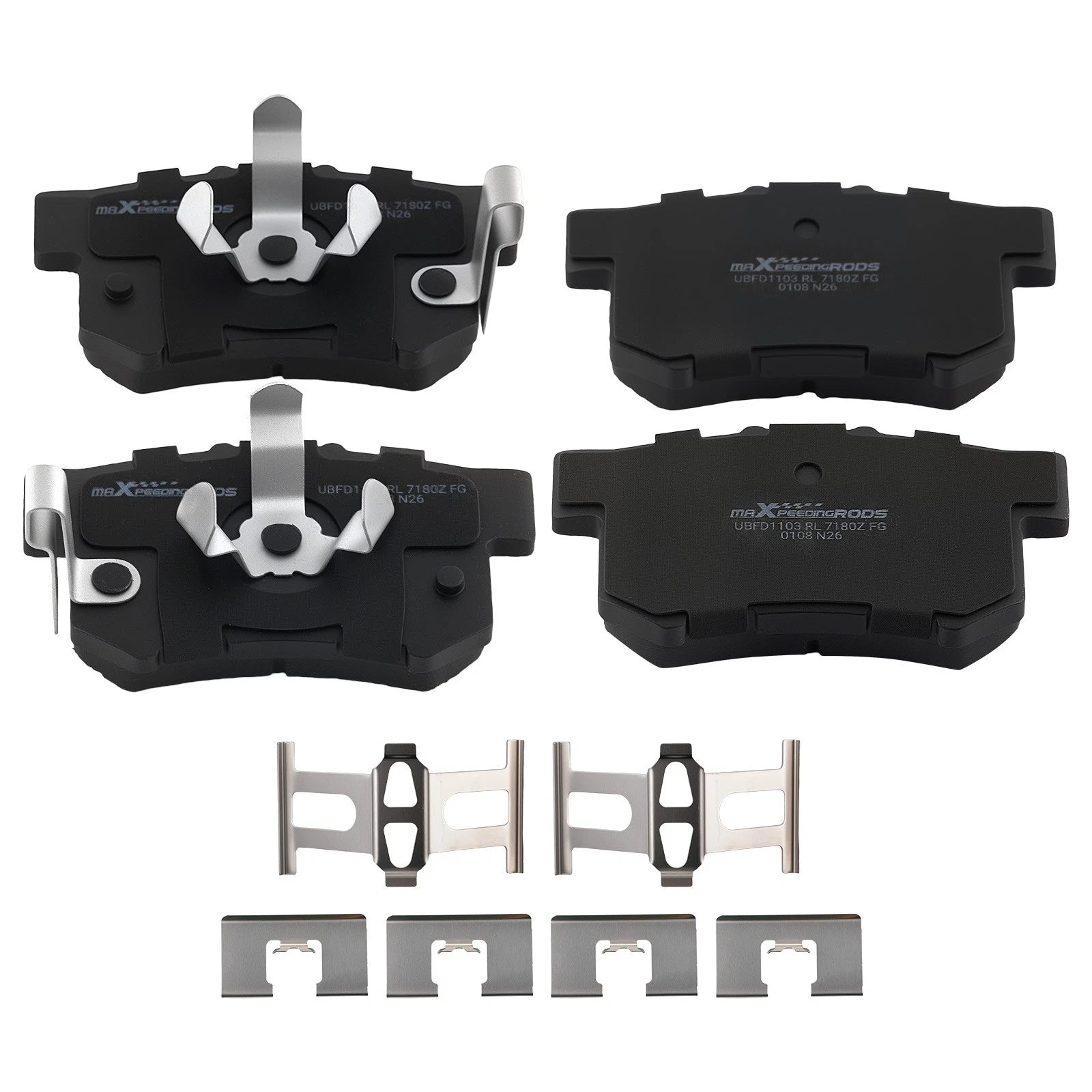 Set of 4 Rear Ceramic Brake Pads for Honda Crosstour/CR-V (2012–2016) D1086