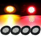 4X 2.5" Red Amber 13 LED Clear Lens Side Marker Lights for Trailer
