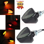 LED Turn Signal Indicator Light for Motorcycle (Flush Mount, Amber Smoke)