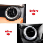 Matte Silver Dashboard AC Air Vent Cup Holder Handbrake Cover for RAV4 (2016-2018)