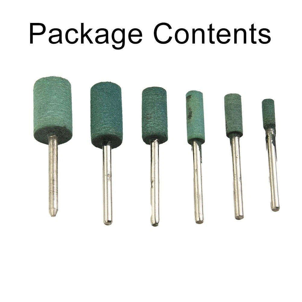 Set of 6 Cylinder Rubber Head Grinding Polishing Tools for Rotary Drill
