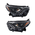 Set of 2 Front Headlight Assemblies for Toyota RAV4 (2016â2018) Clear Lens