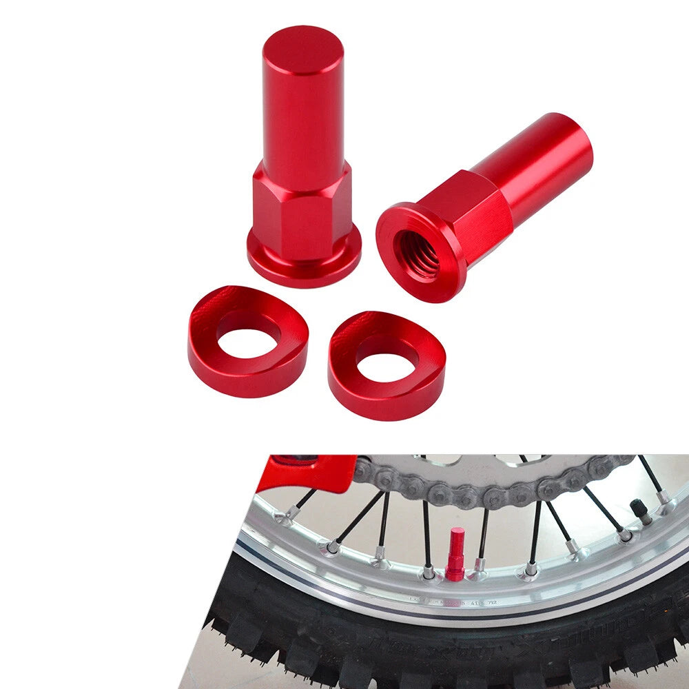 CNC Rim Lock Nut Spacer Kit for Yamaha YZ125 YZ250 YZ250F YZ450F WR250 WR450 (Red)