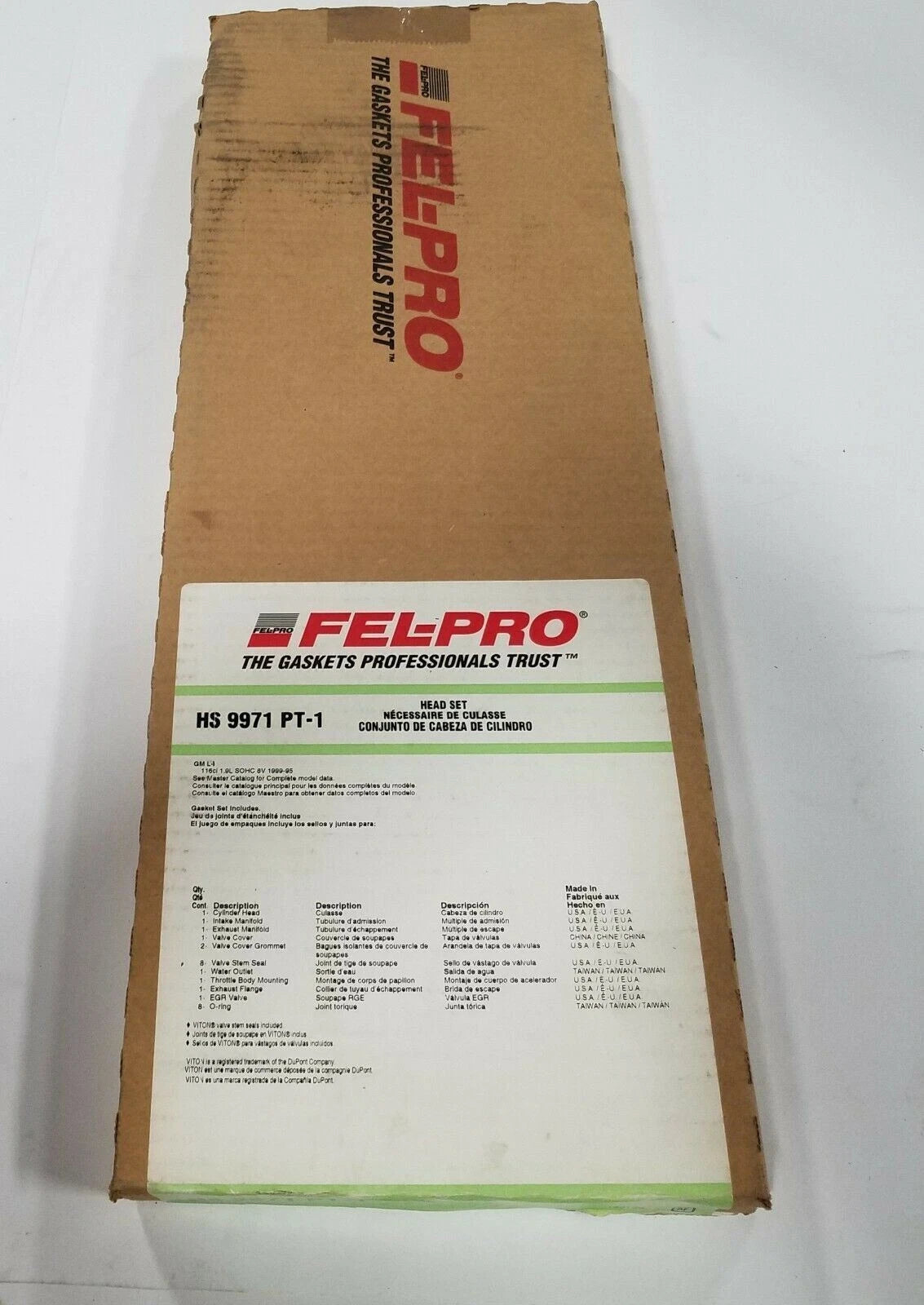 Engine Cylinder Head Gasket Set Fel-Pro HS 9971 PT-1 for GM L4 1.9L (1995–1999)