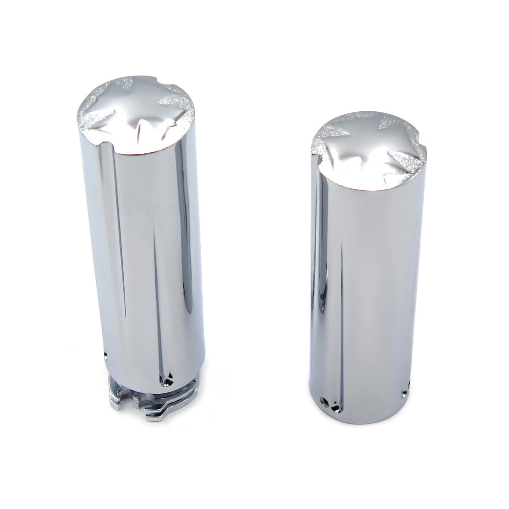 Chrome Cross 1" Hand Grips for Harley Electra Glide, Suzuki Marauder (1600, 800)