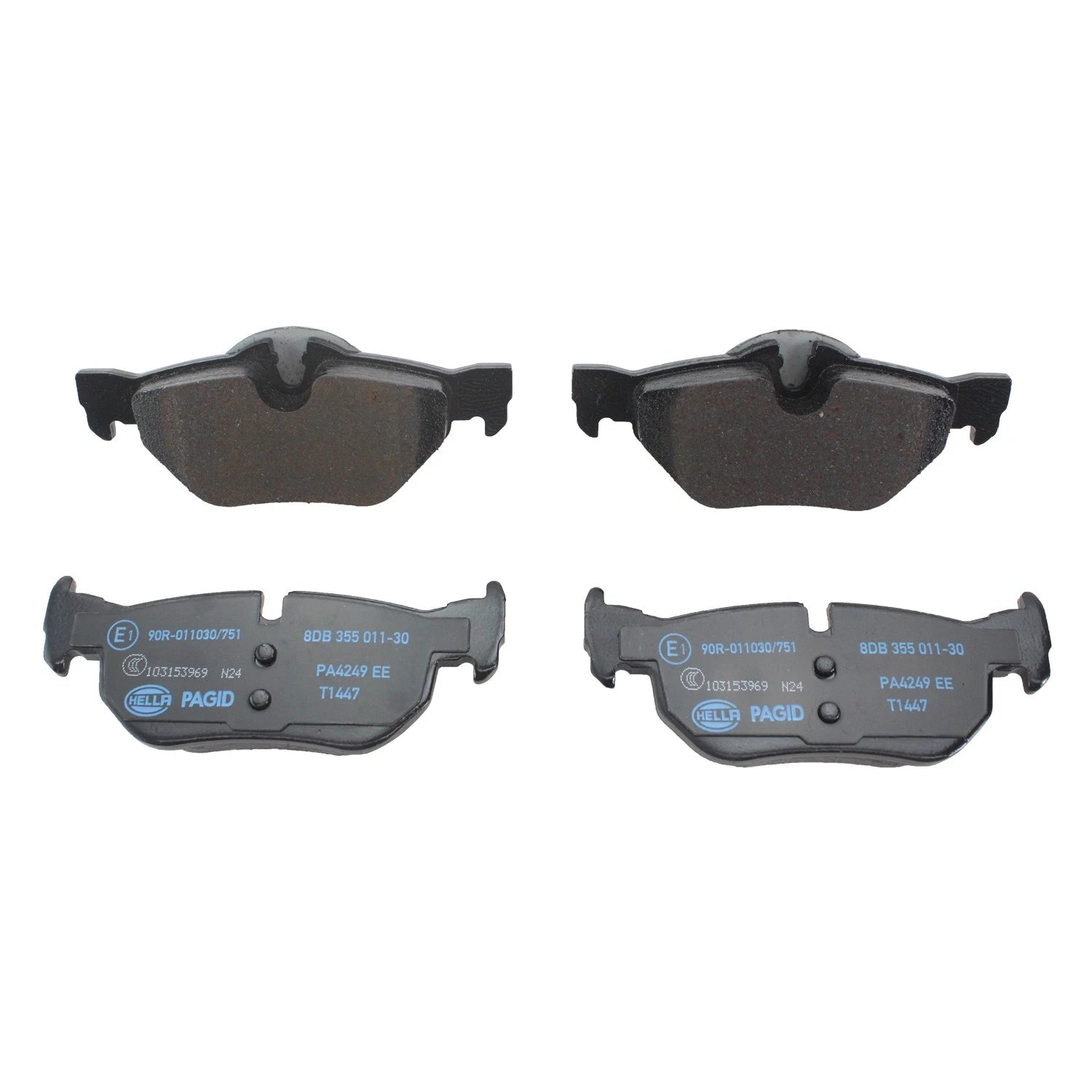 Set of 4 Hella Rear Low-Met Disc Brake Pads for BMW E84 X1 (2012–2015)