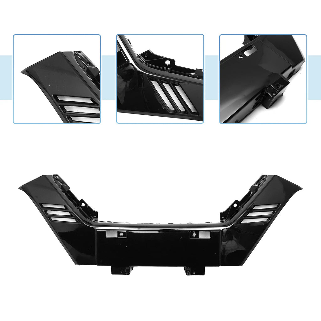 Front Upper Bumper Grille for Nissan Rogue Sport (2017–2021) Chrome Black