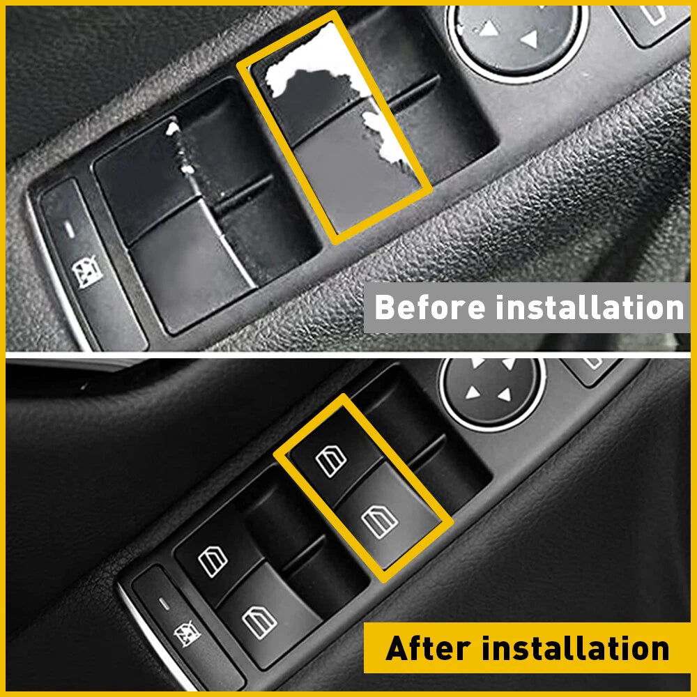 Set of 4 Black Window Switch Button Covers for Mercedes-Benz (YYYY–YYYY)