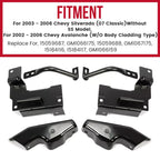 Bumper Bracket Set of 6 for Chevrolet Silverado 1500 2500 (2003-2006)