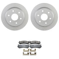 Set of 2 Bosch QuietCast Rear Rotors & TRW Pro Metallic Pads for Sierra 1500