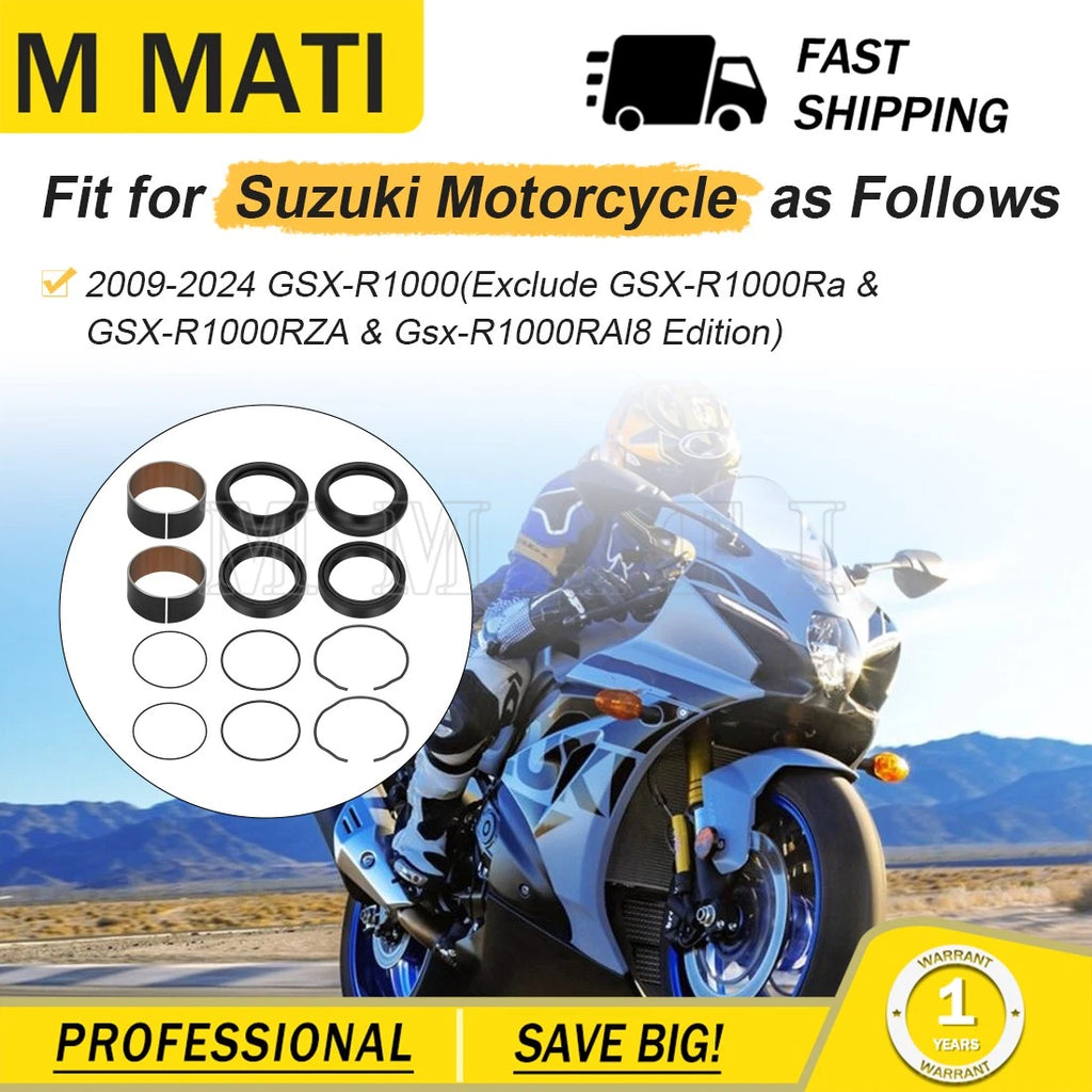 Front Fork Dust Bushing & Oil Seal Kit for Suzuki GSXR1000 (2009–2024) 51152-47H10