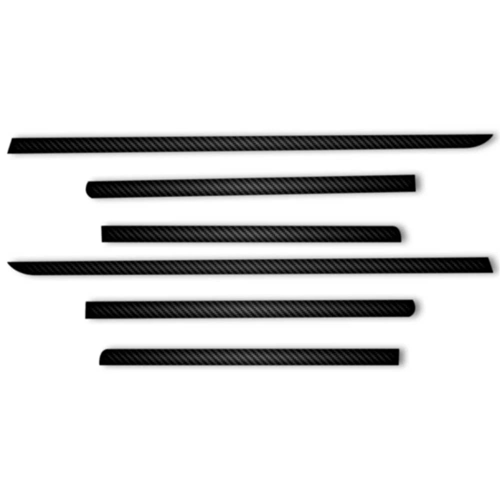 6pc Carbon Fiber Window Sill Trim for 2007-17 Ford Expedition EL w/o Key Cutout